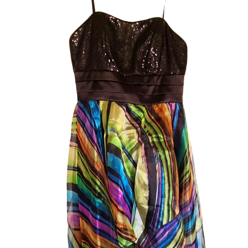 NoListing Hailey Logan by Adrianna Papell Juniors multi colored High/Low Dress